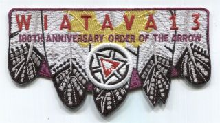 Bsa Oa Lodge 13 Wiatava Flap Patch Oa 100 Anniversary Centennial Logo 1915 - 2015