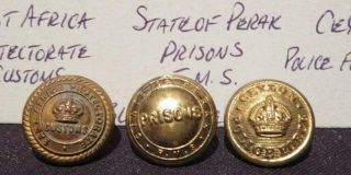 Obsolete Customs,  Prison & Police Force 3 Wwii Era Blakemore Buttons