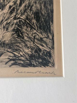 Vintage ROLAND CLARK Signed Sporting Art Drypoint Etching - Ducks in Dixie,  1930 3