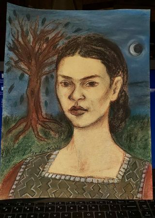 Frida Kahlo - Mixed Media On Heavy Stock Paper - Signed - 1942 - Signed - Galeria Mexicana