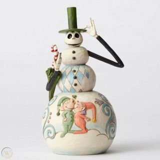Rare Disney Jim Shore Nightmare Before Christmas Surprise Snowman Jack Figurine