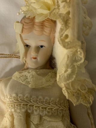 Victorian Vintage Porcelain Doll Ornament For Tree