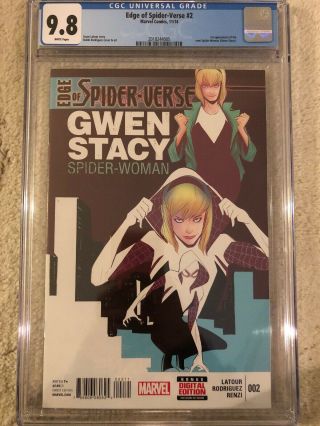 Edge Of Spider - Verse 2 Cgc 9.  8.  1st App Of The Spider - Woman (gwen Stacy)