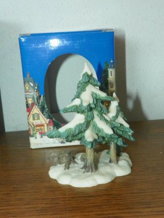 Christmas Heartland Valley Village Snow Covered Pine Trees Figurine 3