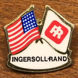 Ingersoll Rand Usa Flag Cross Flags Lapel Hat Pin Pinback