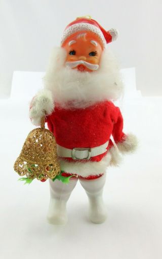 Vintage Hard Plastic Santa Claus Figurine - Made In Japan 7 " Tall