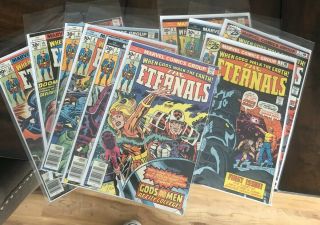 The Eternals 1 - 11 Comic Book Run Old Stock Near 3,  5,  2 1st Appearance