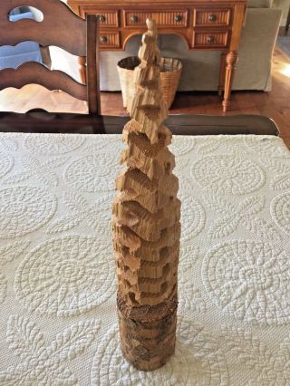 Hand Carved Wooden Christmas Tree