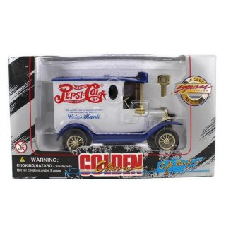 Golden Classic Pepsi Cola Truck Gift Bank Special Edition Diecast Metal Key