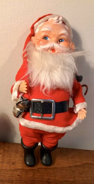 Vintage Mid Century,  1960s 8” Santa Figurine Japan Creepy Doll Christmas
