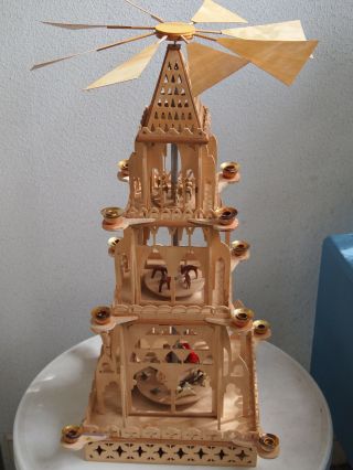 vintage german christmas pyramid,  collectors,  Santa Claus is coming,  78cm 2