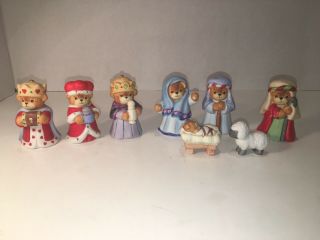 Lucy & Me Bears 8 Piece Nativity Set: Mary,  Joseph,  Shepherd,  Sheep,  Wise Men