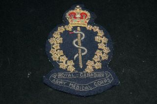 Canadian Rcamc Royal Canadian Army Medical Corps Bullion Blazer Crest Patch