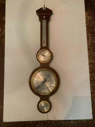 Howard Miller Banjo Weather Station Barometer Thermometer Hygrometer And Clock