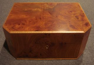 Wood Jewelry Box (nordstrom,  Made In Italy) With Key - Vintage Late 1980 