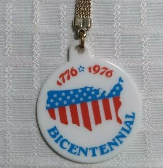 Vintage Bicentennial Keychain Red White & Blue Stars Stripes American 1776 - 1976