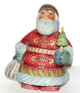 G Debrekht Jovial Tree Santa Old World Series Hand Painted Russian Figurine