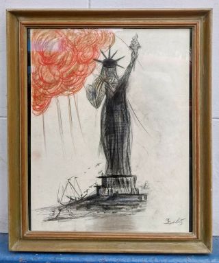 Drawing Of Statue Of Liberty By Salvador DalÍ 1975