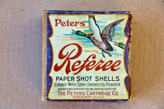 Peters Referee Paper Shot Shells 12 Gauge Empty 2 - Piece Shotgun Shell Box