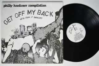 V/a Philly Hardcore Compilation Get Off My Back Red Music Lp Nm,  Promo Flyer