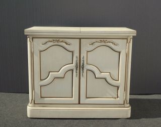 Vintage Thomasville French Country Side Table Server Buffet Cabinet Fold out Top 3