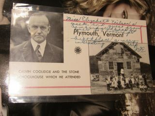 Calvin Coolidge Postcard Schoolhouse,  Plymouth,  Vt