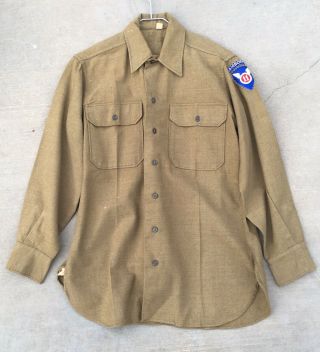 WWII US Army 11th Airborne Enlisted Long Sleeve Shirt and Wool Trousers 2