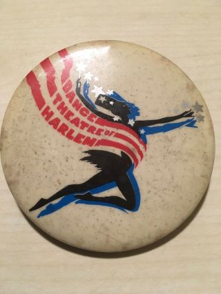 Vintage Dance Theatre Of Harlem Stars & Stripes Pinback Button 1980’s Rare