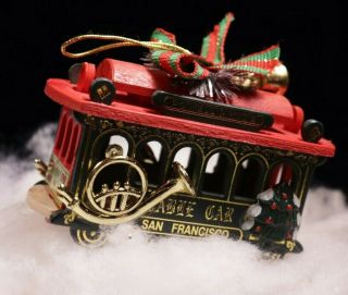 Powell And Hyde Cable Car San Francisco Wood Ornament Figurine