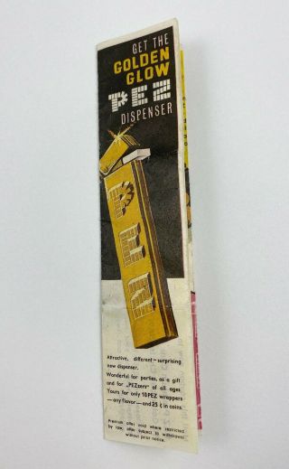 Pez Vintage Paper Golden Glow Ad Insert 1950s/60s Casper Bullwinkle Bozo Popeye