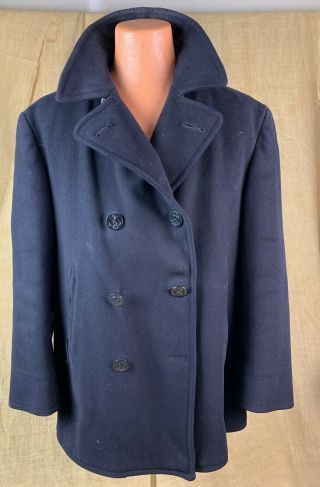 Vintage Official Us Navy Pea Coat,  42 100 Wool