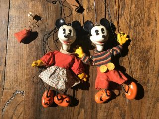 1930’s Walt Disney Mickey Mouse & Minnie Mouse Marionette By Madame Alexander