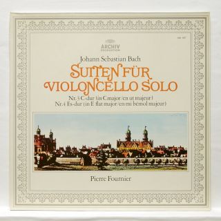 Pierre Fournier - Js Bach Suites For Cello Nos.  3 & 4 Archiv 198187 Lp Nm