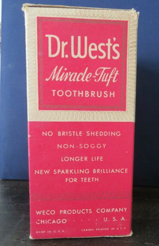 Find - 12 DR.  WEST ' S MIRACLE TUFT TOOTHBRUSHES IN GLASS TUBES boxed 3