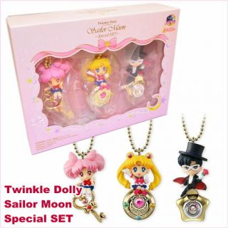 Bandai Shokugan Twinkle Dolly Sailor Moon Tuxedo Mask Chibimoon Special Set Of 3