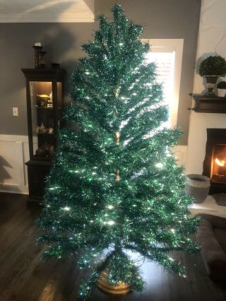 Vintage Green/blue 7’ Aluminum Christmas Tree