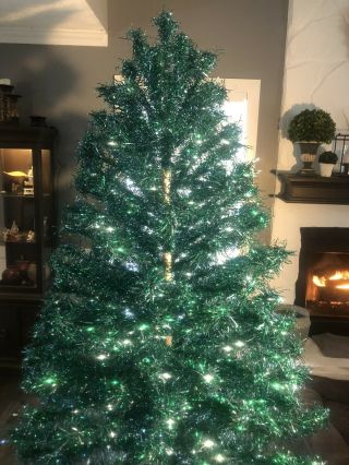 Vintage Green/Blue 7’ Aluminum Christmas Tree 2