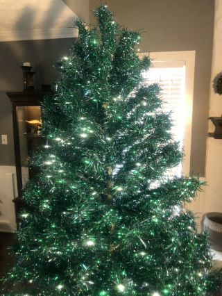 Vintage Green/Blue 7’ Aluminum Christmas Tree 3