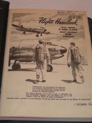C - 54d Skymaster Flight Handbook And Maintenance Book 2 Manuals Usn Usaf Dc - 4