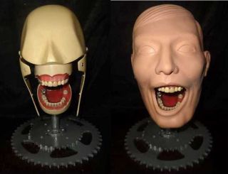 Columbia Dentoform Dental Manikin Phantom Head With Rubber Mask On Stand