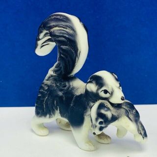 Skunk Figurine Fine Bone China Miniature Renaker Baby Cub Vtg Flower Mcm Vintage