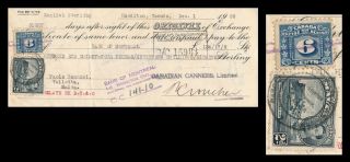 Canada 1938,  Bill Of Exchange With Revenue Combo With Malta Postage Stamp E205