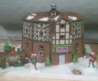 Dept 56 Dickens Village The Old Globe Theatre Set Of 4 58501 Lighted