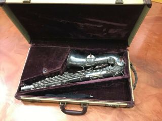 Vintage Cg Conn Alto Saxophone Patented Dec 1914 With Mother Of Pearl Fingerpads