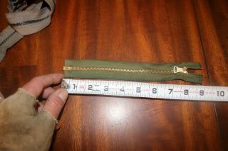 Nos Vintage 50s 60s Conmar Brass Zipper Separating 8 Inch Military Od Cloth