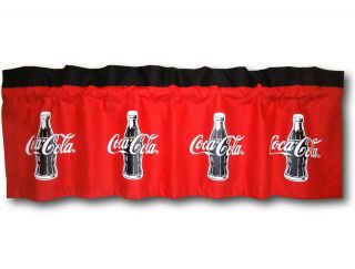 Custom Coca Cola Coke Red Fabric Blackout Valance 14x42 Retro Curtain Soda Pop