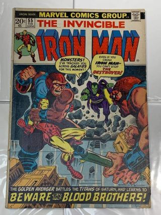 Marvel Iron Man 55 (1973) 1st Appearance Of Thanos,  1st Drax The Destroyer
