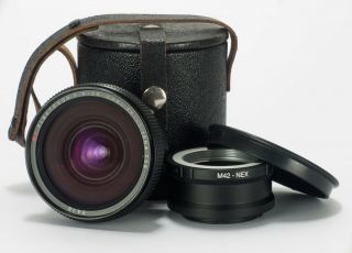 Exc,  Fast Wide Carl Zeiss Flektogon 20mm F/2.  8 Vintage Lens & M42 - Nex Adapter