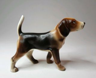 Beagle Miniature Ceramic Dog Figurine Made In Japan 4 Inch Long