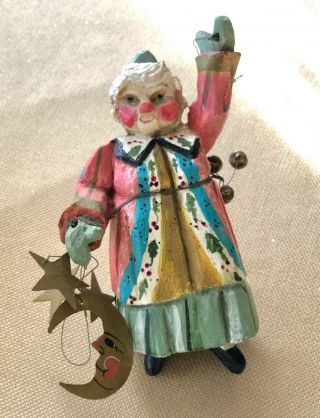 House Of Hatten Enchanted Forest Elf Lady Woman With Moon & Stars Ornament 1991